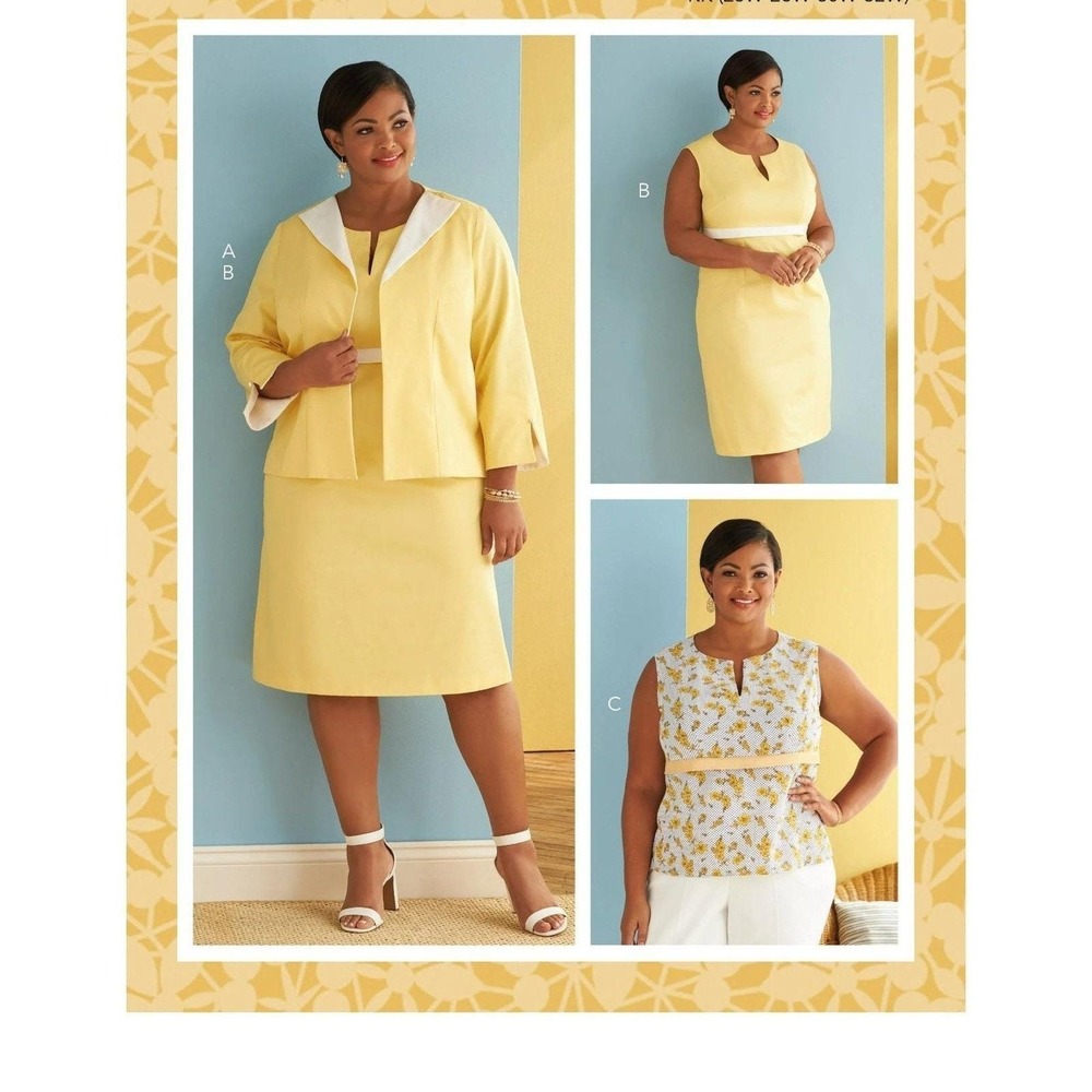 Butterick Sewing Pattern 6822 10954 Dress Jacket Plus Size 26W-32W